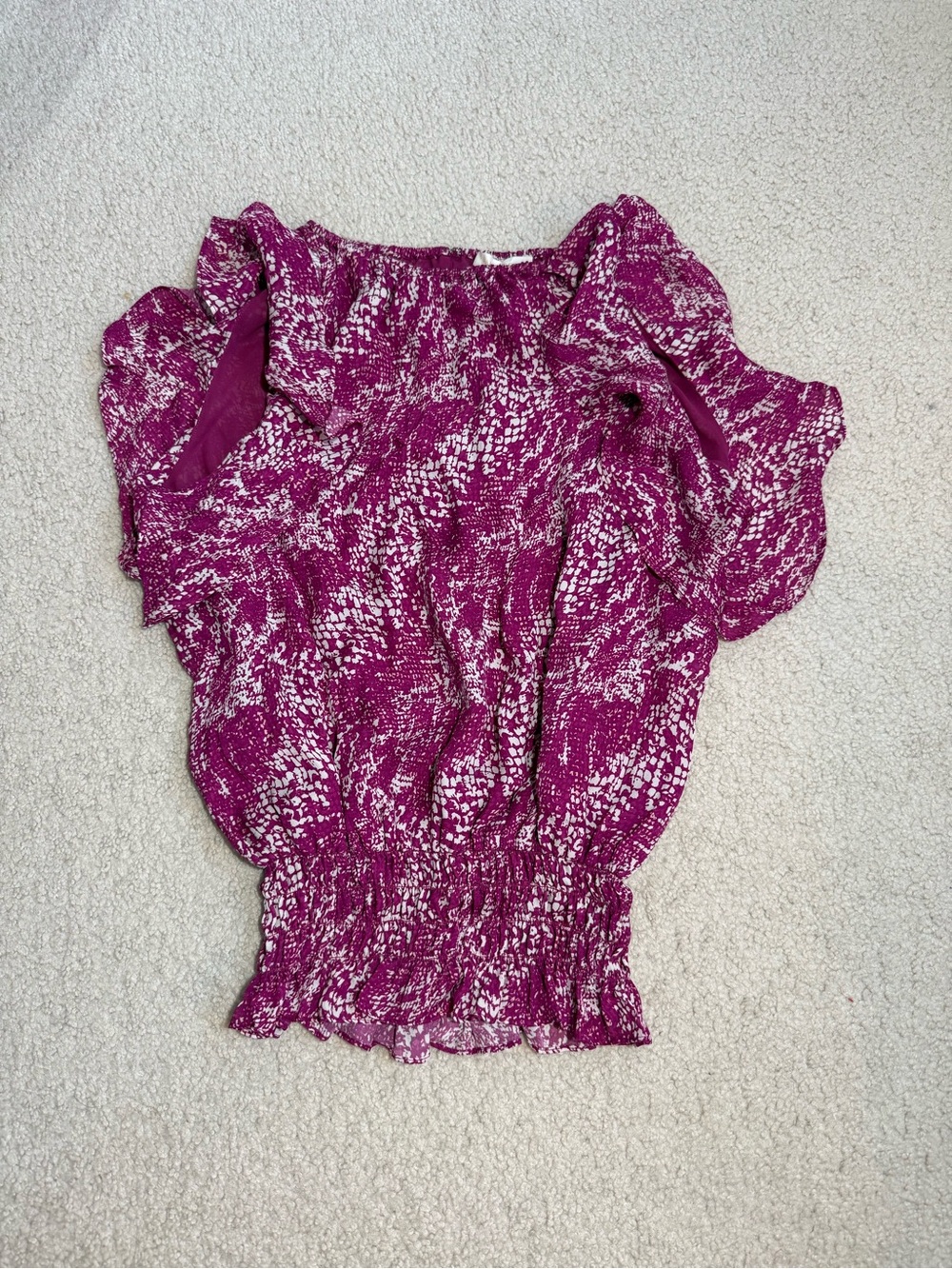 Ramy Brook New York Cold-Shoulder Ruffle Top